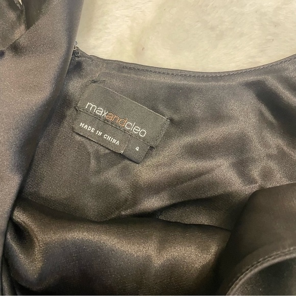 Max and Cleo Formal Little Black Dress Satin Sz 4 - Picture 5 of 16